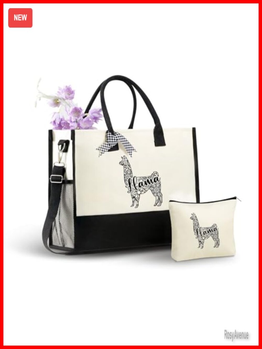 Canvas Tote Bag with Zipper Closure and Shoulder Strap Large Laptop Beach Travel